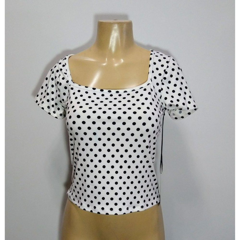 Junior's Cropped Polka dot blouse size Medium and Large available